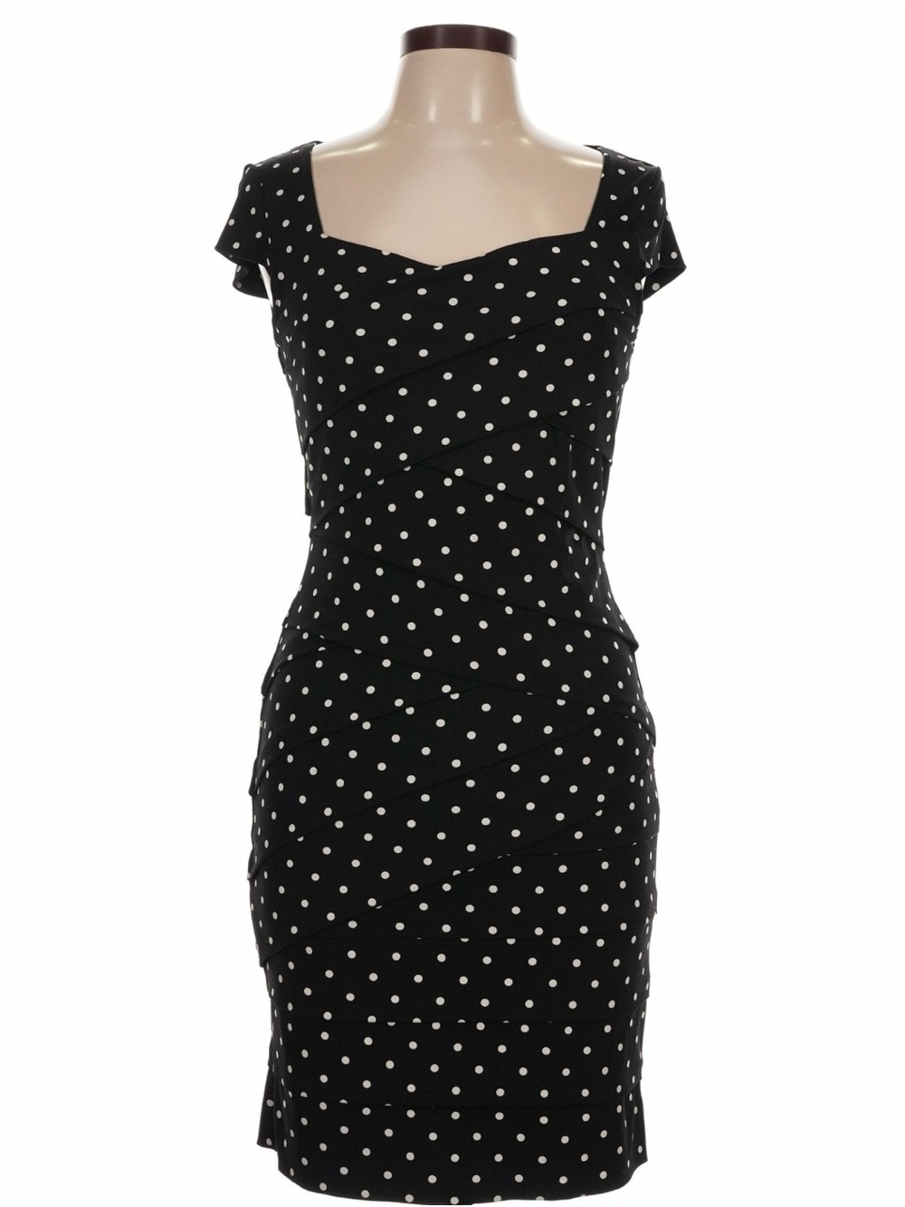 White House Black Market Polka Dot Cap Sleeve Sheath Dress